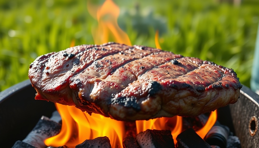 Traditional Argentinian BBQ meat grilling over flames.