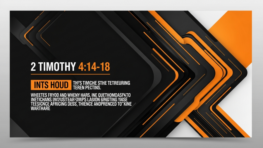 Modern digital design for spiritual growth, featuring 2 Timothy 4:14-18.