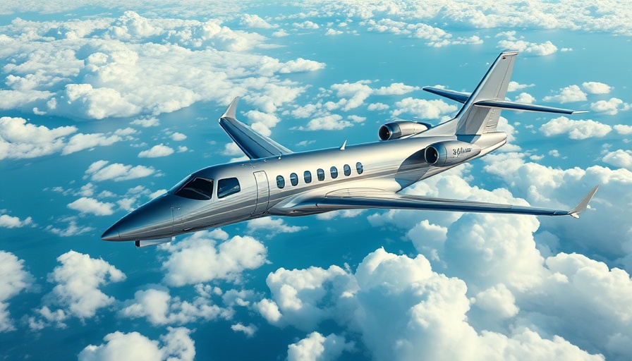 Modern aircraft cruising in bright sky with cloud background.