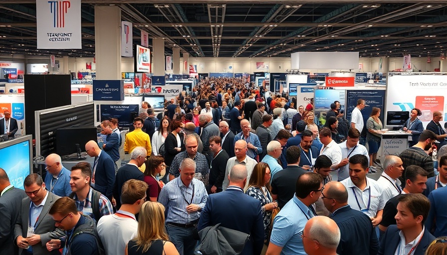Large crowd at GITEX Global 2025 tech event in vibrant conference center.