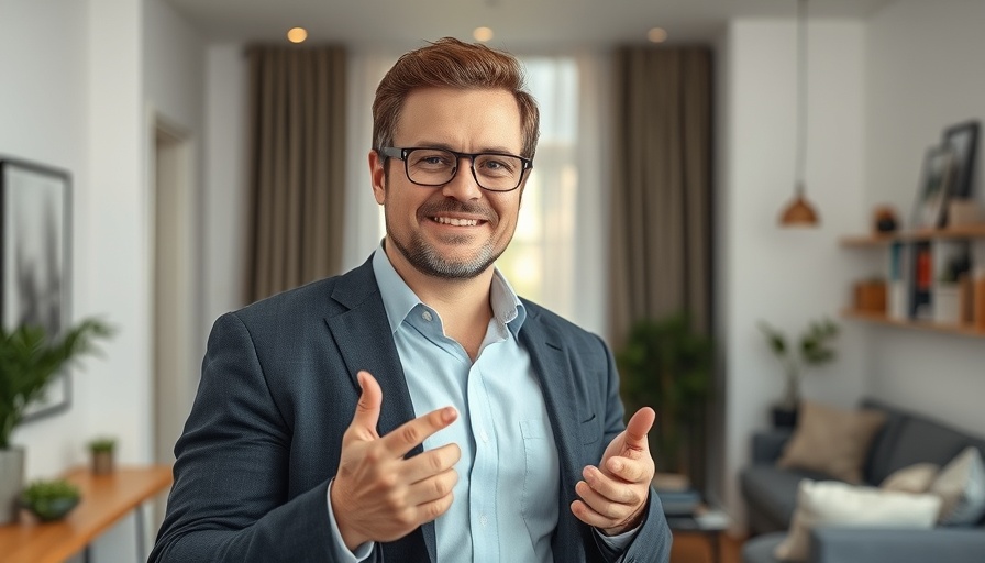 Businessman discussing downsizing creative housing solutions indoors.