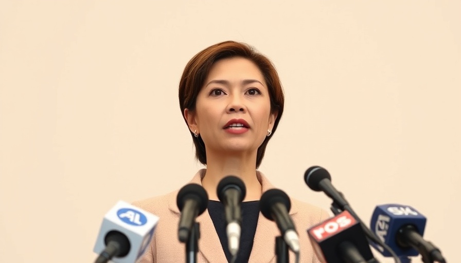 Confident woman discusses Israel hostage situation at press conference.