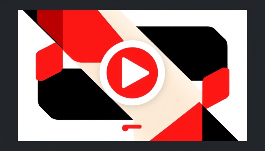 Abstract YouTube play button design in red, black, and beige.