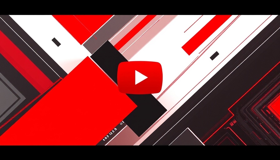 Abstract design with play icon illustrating YouTube's redesigned video player.