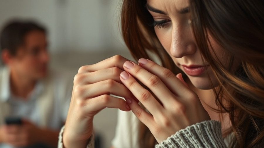 Woman removing wedding ring symbolizing relationships and home ownership rights during separation.