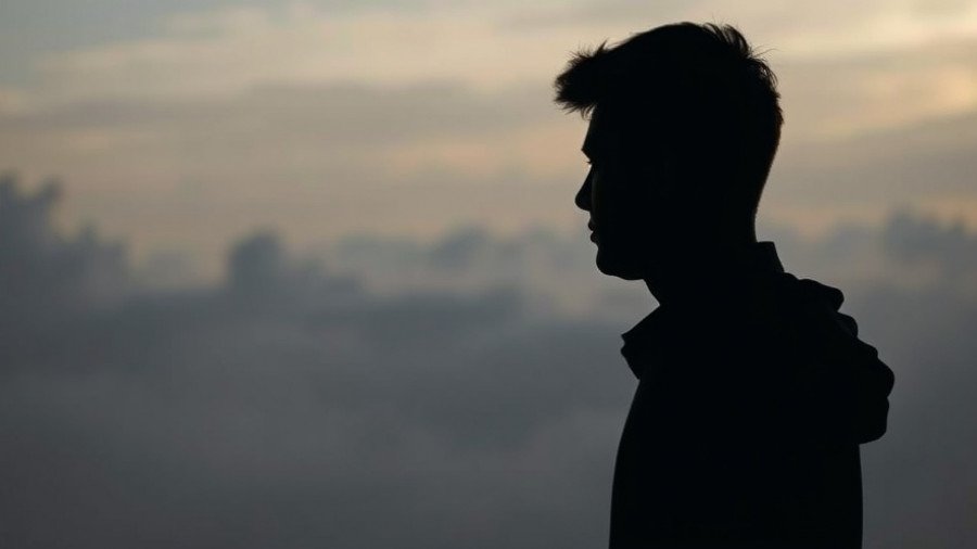 Contemplative silhouette pondering God's Heart Affliction against cloudy backdrop