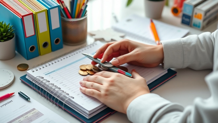 Organized cash stuffing setup for family budgets on neat workspace.