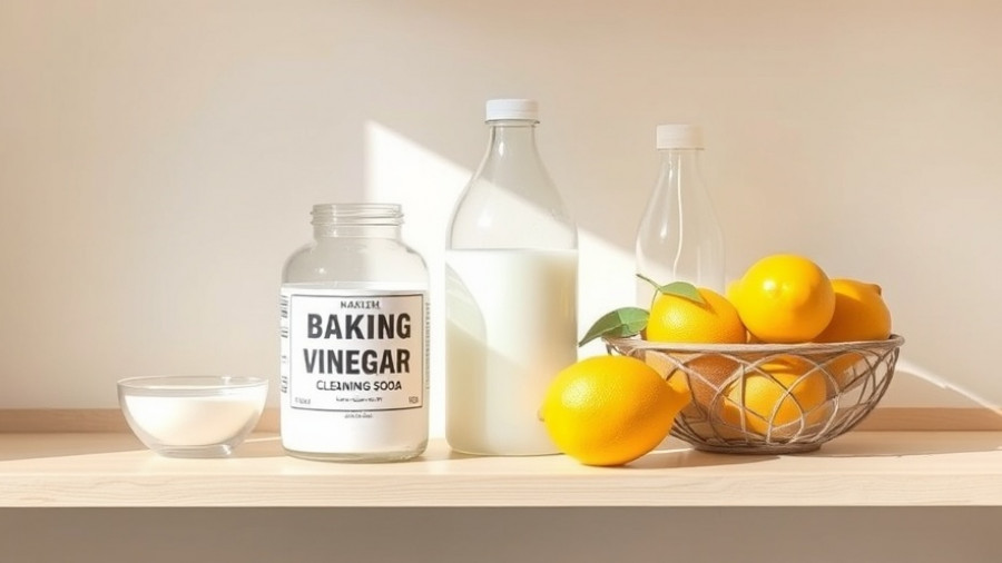 Natural cleaning supplies on wooden shelf, related to dopamine cleaning apps.