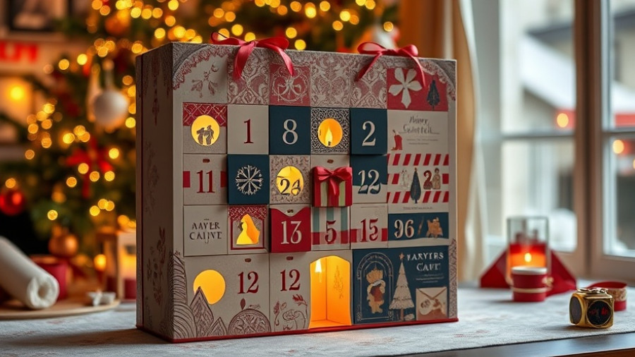Papier Stationery Advent Calendar 2025 in a festive setting with warm lighting.