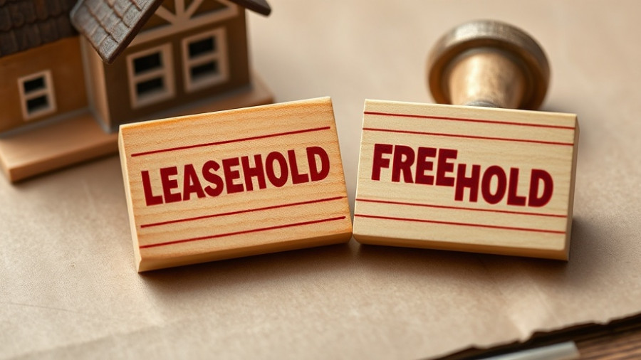 Leasehold and freehold stamps on paper for UK leasehold reforms.