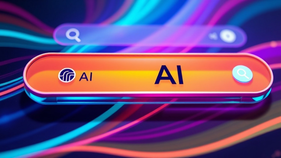 Generative Engine Optimization for Business: Futuristic AI concept with vibrant search bars.