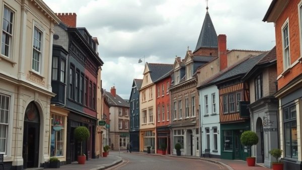 Charming historical street view in UK town, illustrating business rates reform