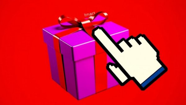 Colorful gift box with a digital cursor for Holiday Gift Guide Strategy 2025.