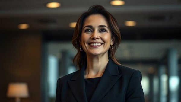 Rory's Aussie accent is back - Woman smiling softly indoors in cinematic setting