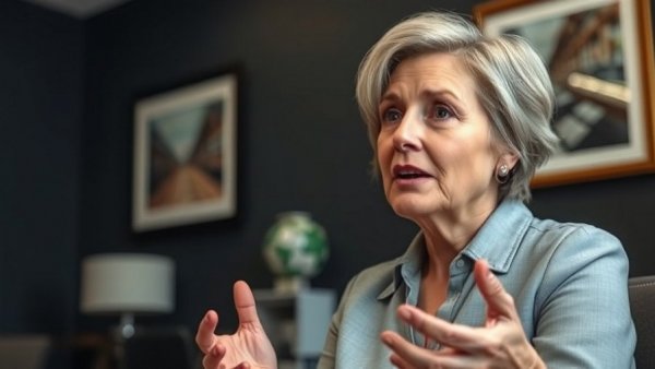 Speaker discusses internet regulation and harmful content in office.