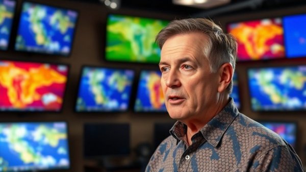 Typhoon impact on UK economy discussed in studio with weather displays.