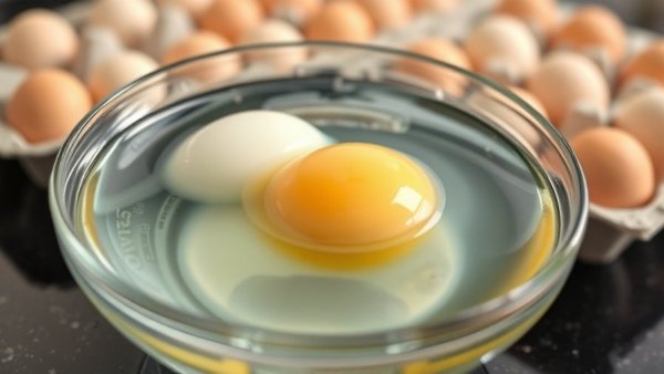 Vinegar Poached Egg Hack: two eggs in a clear bowl with background eggshells.