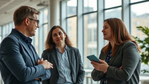 Discussion on AI impact on employment in a modern office setting.