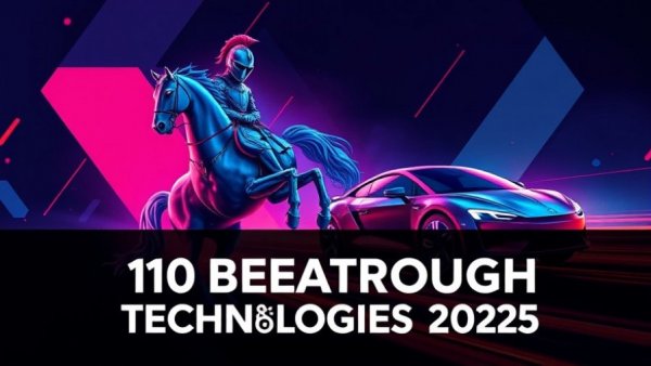 Future technology visual theme with knight and robot, dark blue background