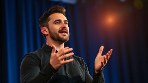 Boasting in Grace: Charismatic speaker delivering an engaging talk.