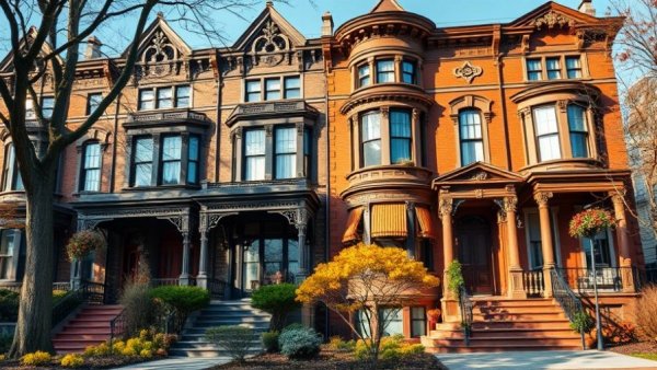 Victorian-style townhouses on a bright day, showcasing quickest markets for sellers.