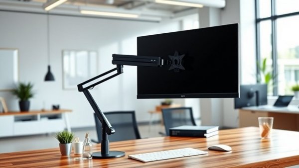 VESA monitor arm in a modern office for business productivity.
