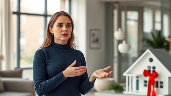 Advice on gifting your house to your kids with a house model and ribbon.