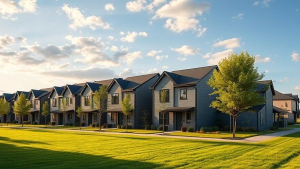 Modern suburban homes illustrating government housing policies and environmental impact.