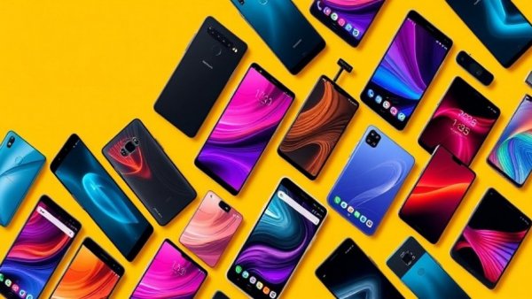 Collage of best android phones for business 2025 in vibrant layout.