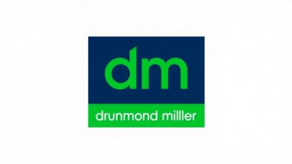 DM Property logo with green lettering and house icon on blue.
