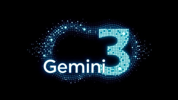 Google Gemini 3 AI logo on black background, representing business use.