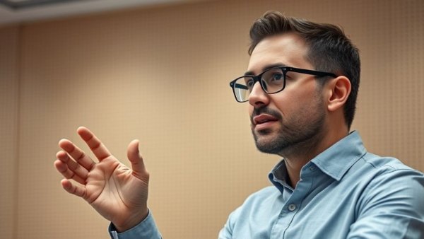 Professional man presenting, Speakers on Renters' Rights Act.