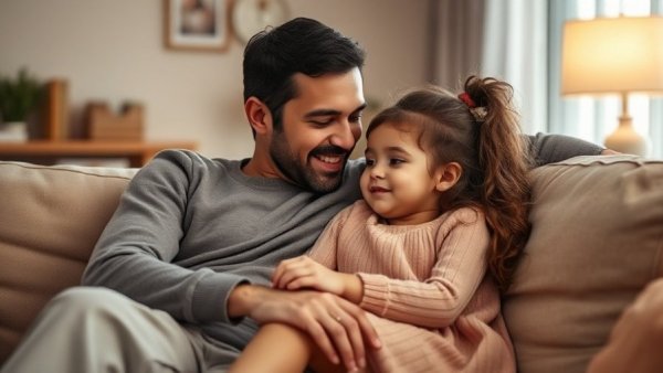 Cozy family moment illustrating warmth in a living room, UK energy bill context.