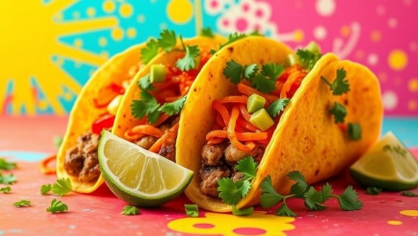 Authentic Mexican Tacos at Chain Restaurants: vibrant tacos with ingredients.