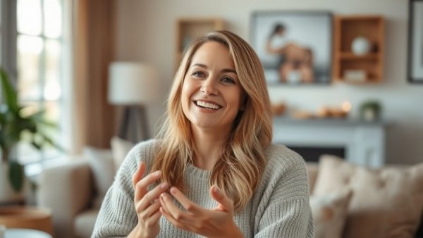 Discussing rich vs poor mindset differences with a smiling young woman.