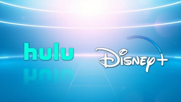 Hulu and Disney+ logos on a digital background, December 2025 offerings.