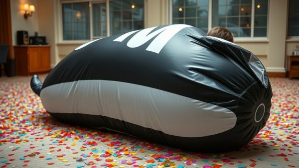 International events impact shown with a humorous inflatable costume scene.