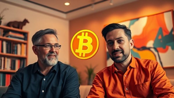 Bitcoin's Next 6 Months discussion between two focused men.