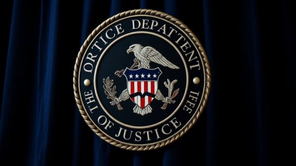 Department of Justice seal in context of RealPage settlement limits algorithmic pricing.