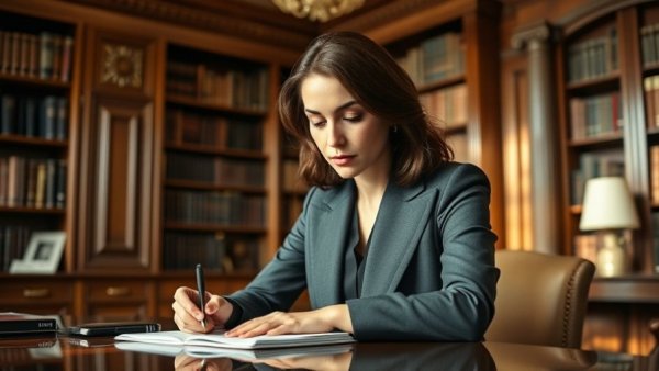 Professional woman in office discussing UK Mansion Tax