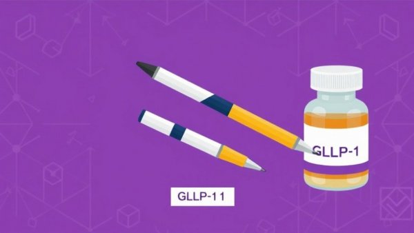 Illustration of GLP-1 weight-loss drugs Ozempic and Wegovy pens.