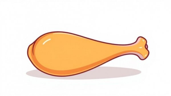 Colorful chicken drumstick illustration on white background.