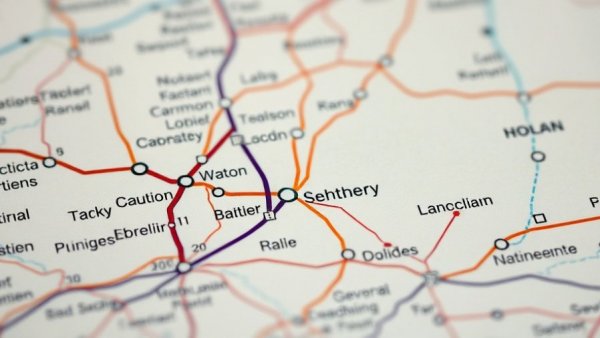 Detailed map of southern England highlighting cities and roads, house prices southern England.