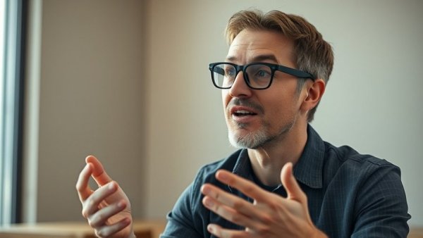 Casual man discussing crypto and prediction markets, indoor video