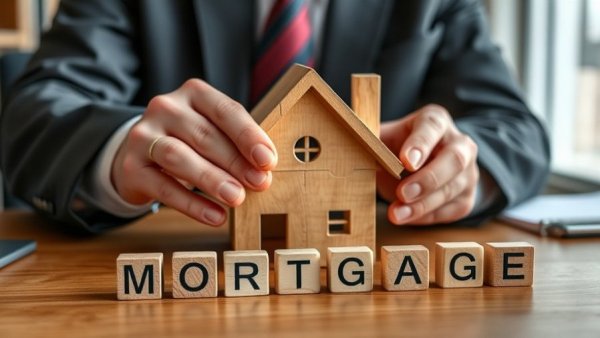 Puzzle house and mortgage blocks symbolizing UK mortgage approvals rise.