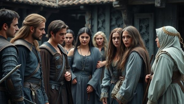 The Pendragon Cycle behind the scenes capturing actors on a medieval set.