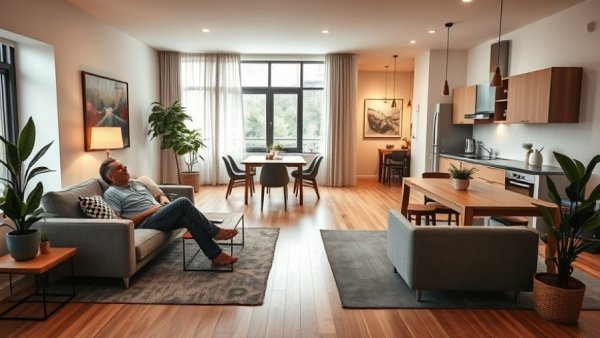 Modern cozy apartment interior, move-in ready homes.