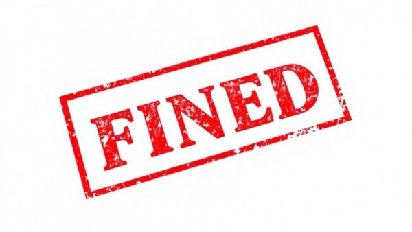 Bold red 'FINED' stamp on a white background.