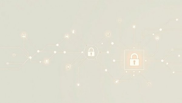 Abstract network illustrating AI data security strategies with icons.