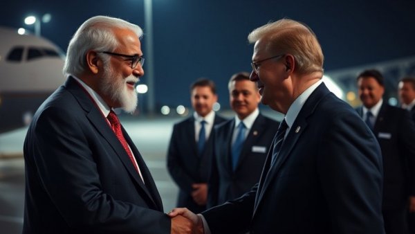 India Russia relations depicted by leaders at airport meeting.